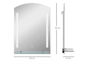 Miroir forme atypique de salle de bain coloris argenté <strong>FLORAGRACE</strong> <strong></strong> - 70 cm x 50 cm