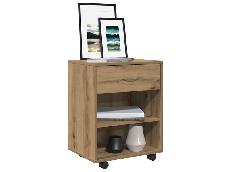  Armoire de rangement roulante chêne artisanal 46x36x59 cm bois d'ingénierie  - Conforama D