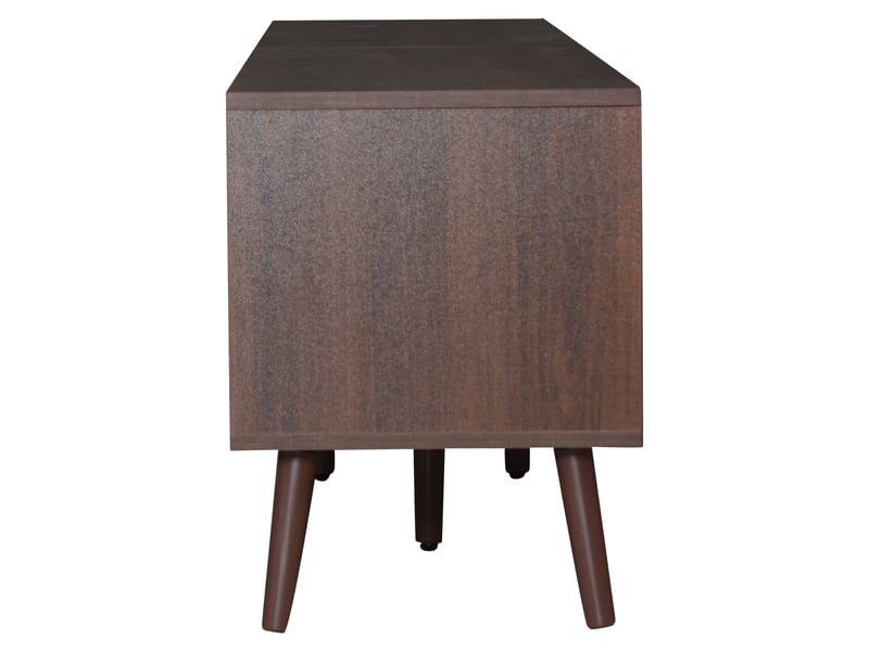  Meuble tv moderne en rotin - 200x37x49.5 cm - pour téléviseur 80 pouces - 2 portes en rotin - 2 tiroirs - 8 pieds  - Conforama W