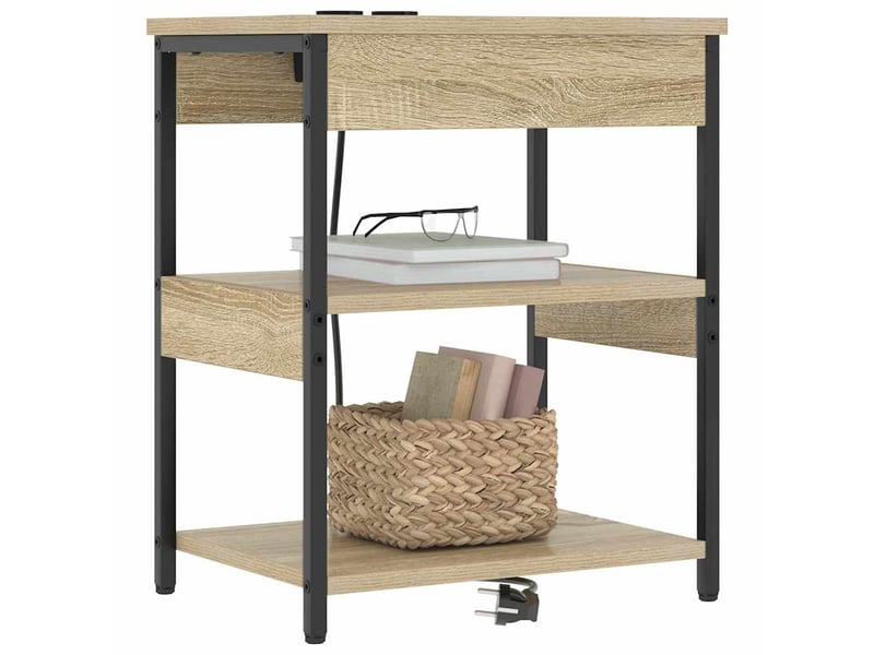  Table de chevet - cabinet de chevet - table de nuit chêne sonoma 41 x 31 x 51 cm  - Conforama B