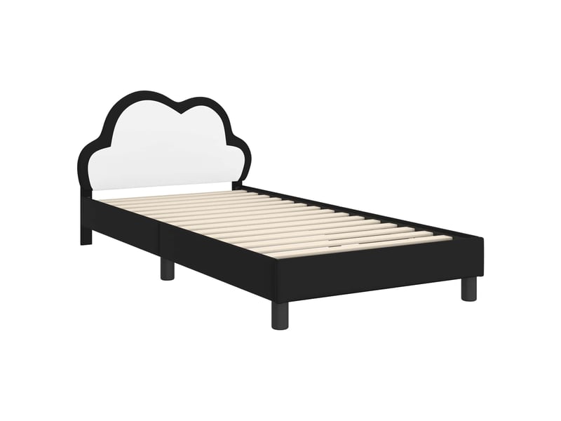  Cadre de lit pour enfants - lit jeune avec tête de lit noir 80 x 200 cm pu  - Conforama D
