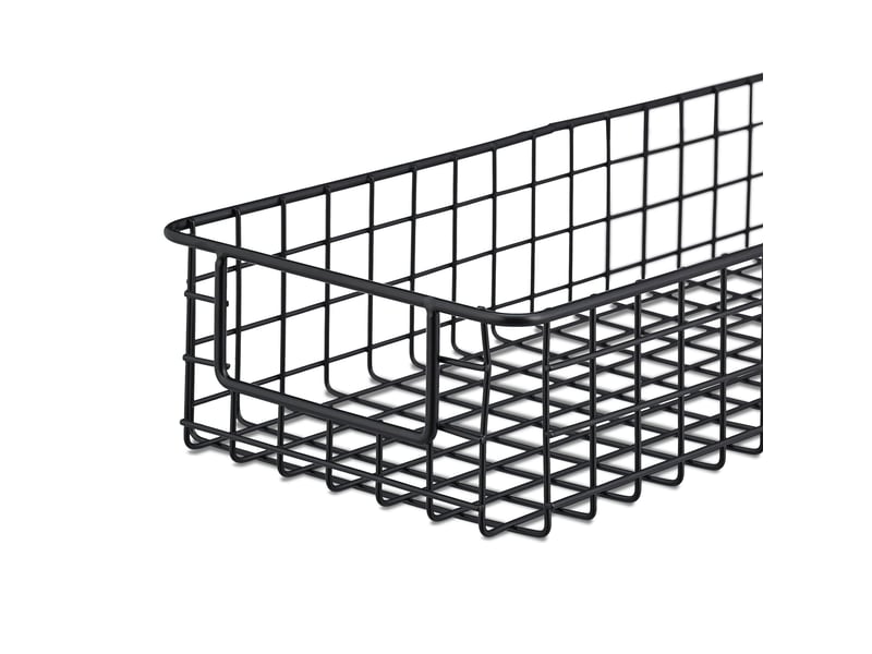  Lot de 3 paniers de rangement pratique design intemporel 30 x 25 x 20 cm en métal noir 13_0014144  - Conforama D