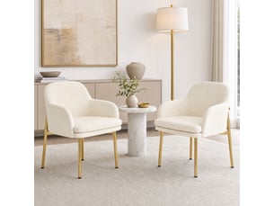 Lot de 2 chaises de salle à manger rembourrées avec accoudoirs, réglables en hauteur, charge 125 kg, coloris blanc