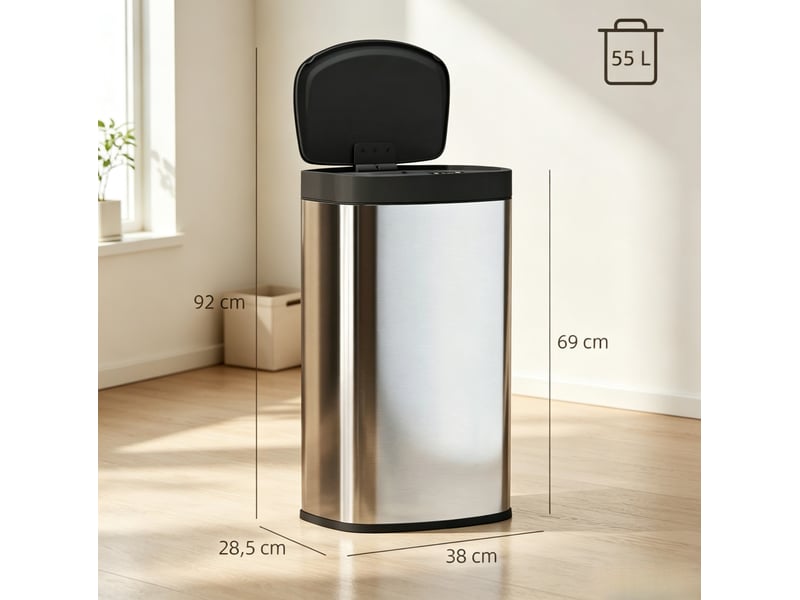  Poubelle de cuisine automatique 55 l à fermeture douce homvra  - Conforama D
