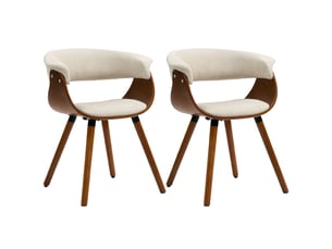 Chaise de salle à manger lanertacourt dossier incurvé effet lin beige