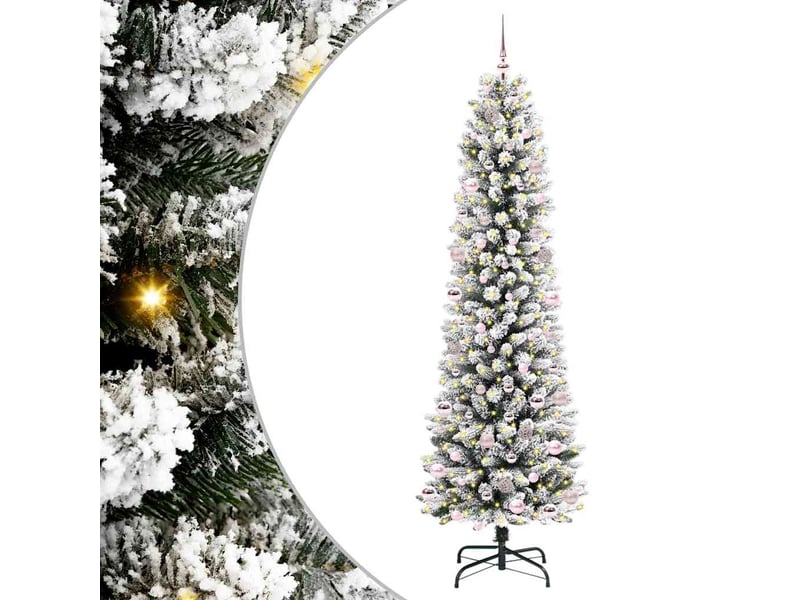  Sapin de noël artificiel, arbre de noël blanc 240 cm pvc, métal et plastique shl1241  - Conforama A