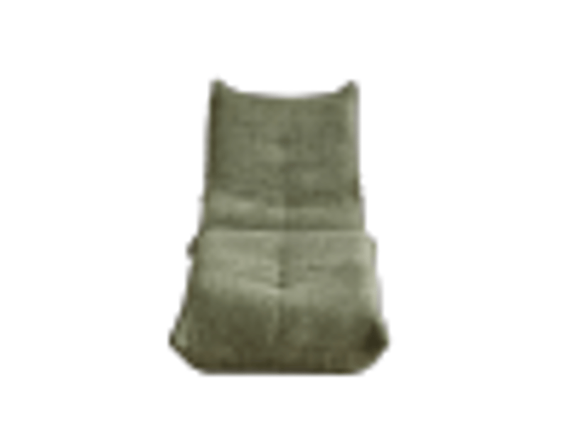  Fauteuil de sol en chenille avec repose-pieds, mousse haute résilience, dossier courbe, sans accoudoirs et sans montage  - Conforama A