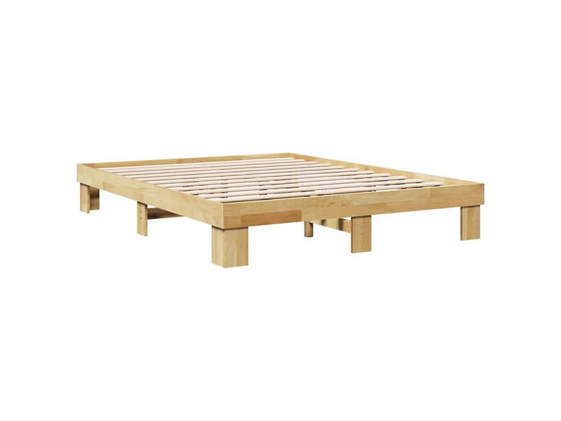  Lit double- lit adulte -  cadre de lit sans matelas 135x190 cm bois massif chêne  - Conforama B