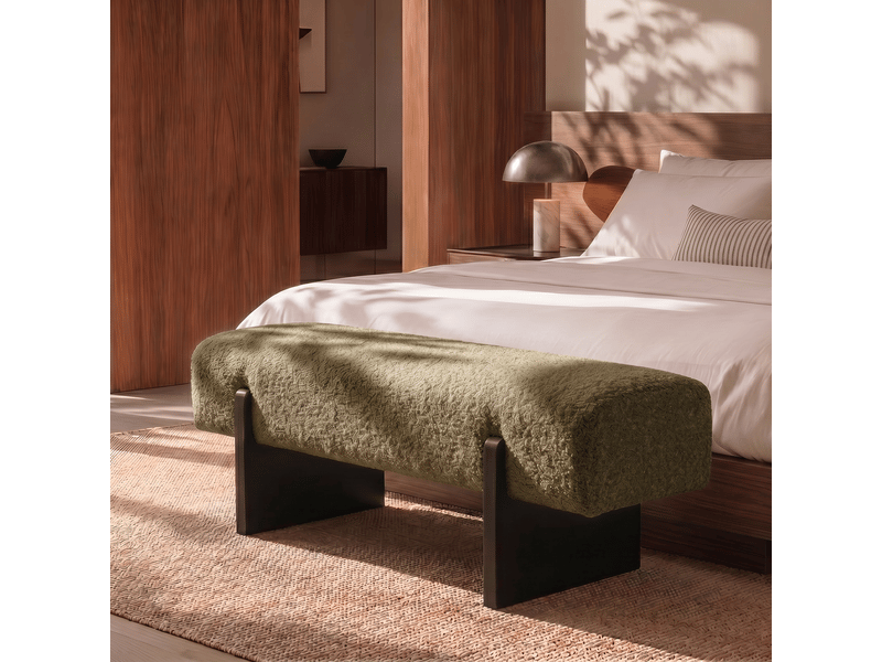  Banc en tissu bouclette vert vintage vog 1VOGTBVV - Conforama B