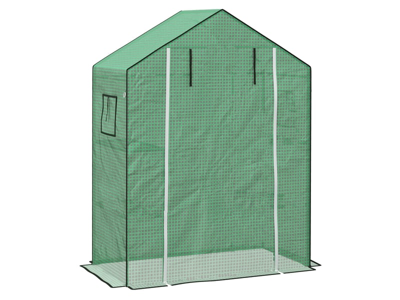 Film de rechange pour serre 140x73x190 cm – vert – pe renforcé, porte enroulable et fenêtres en maille - Conforama A