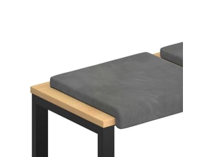 Lot de 2 coussins de banc, coussins d'assise, coussins pour chaisecanapé velours gris foncé profondeur 35 cm cf52540