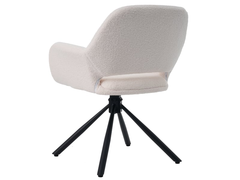  Lot de 6 chaises de salle à manger pivotantes,60x60x80 cm,tissu sherpa,blanc  - Conforama E
