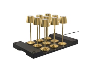 9 lampes de table emily doré + base de chargement