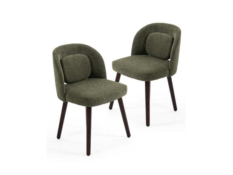  Lot de 2 chaises de salle à manger ergonomiques 50.5x47x77.5 cm vert foncé  - Conforama A