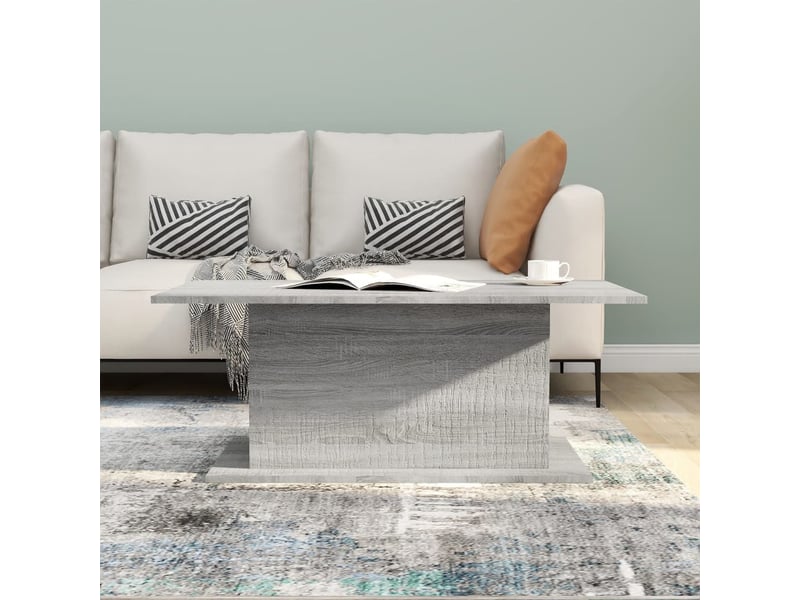  Table basse rectangulaire | table de salon sonoma gris 102x55,5x40 cm bois d'ingénierie  - Conforama C