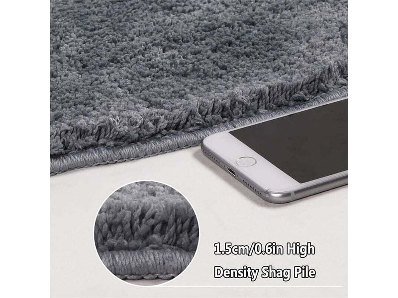  Tapis de douche rond festonné, tapis de douche quart de rond en microfibre, lavable en machine, antidérapant, gris, 45x100cm  - Conforama D