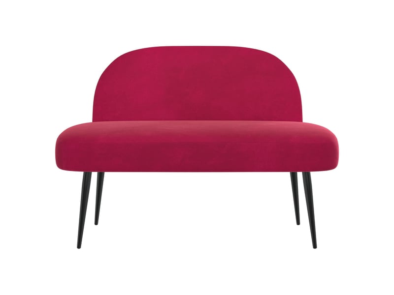  Banc rembourré avec dossier bordeaux 110x60x76 cm velours  - Conforama C