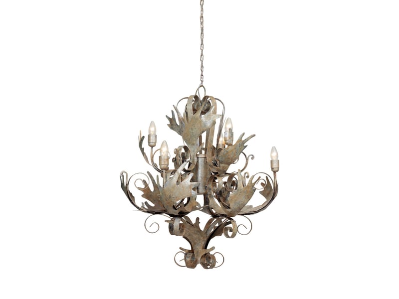 Lustre baroque en métal fly through 81cm champagne  - Conforama A