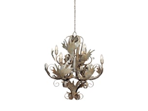 Lustre baroque en métal fly through 81cm champagne
