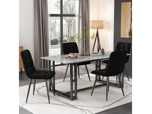 Chaises de salle à manger lot de 4 44x41x86 cm avec dossier métal noir