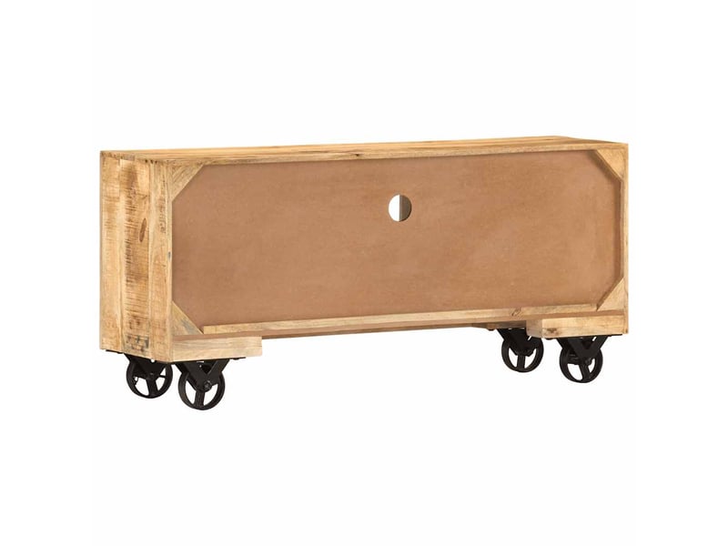  Meuble tv - banc tv - meuble de rangement bois de manguier brut 110x30x50 cm  - Conforama D