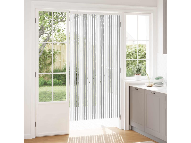 Rideau anti-insectes, moustiquaire en chenille gris clair et blanc cf43439 - Conforama B