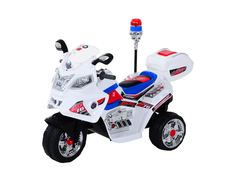  Moto électrique pour enfants de 3 à 5 ans, scooter électrique à 3 roues avec musique, vitesse de 3 kmh, lumières, dimensions : 112 × 51 × 72,5 cm  - Conforama B