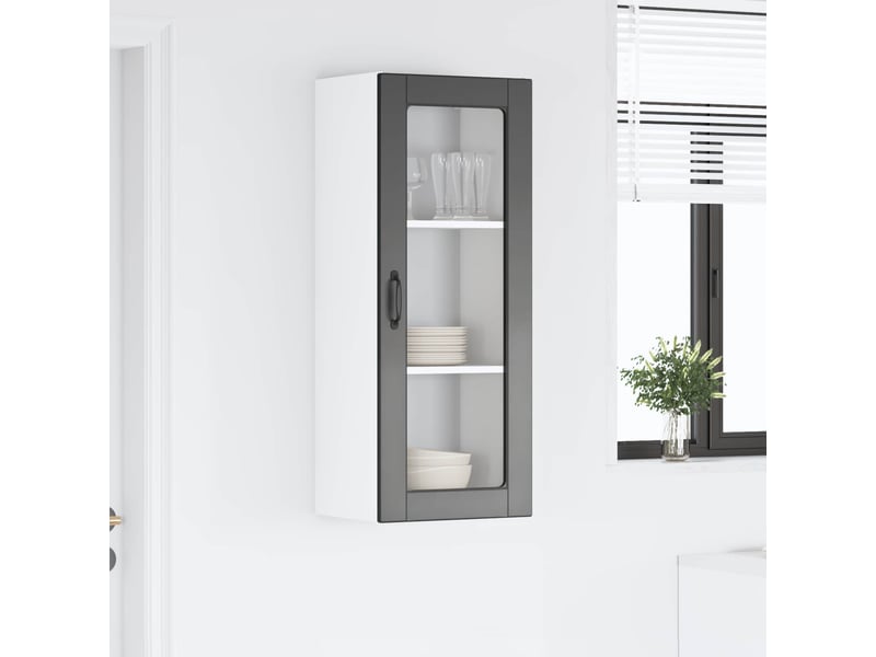  Meuble mural de cuisine, cabinet en verre mural noir 40x31x100cm shl1696  - Conforama D