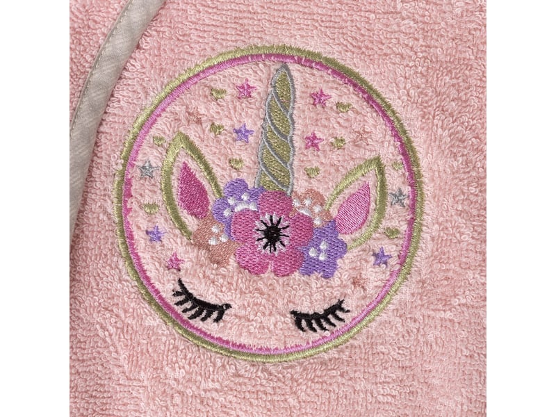  Peignoir de bain enfant interbaby taille 10-12 ans - rose - coton éponge 00515-T10-12-02 - Conforama C