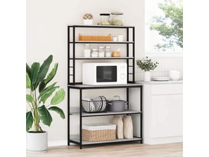 Étagère de rangement, étagère de cuisine 5 niveaux 100 x 40 x 168 cm gris sonoma