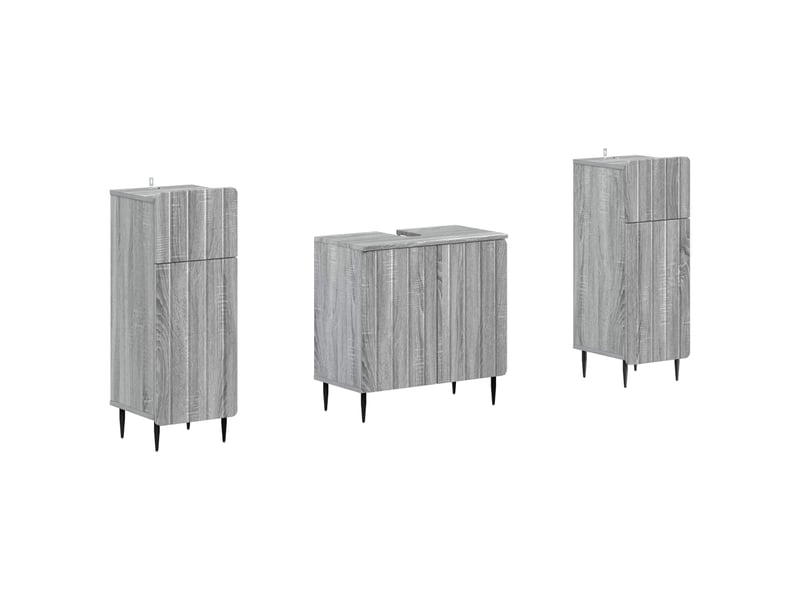  Ensemble de meuble de salle de bain 3 pièces zwolle sonoma gris cf63555  - Conforama A