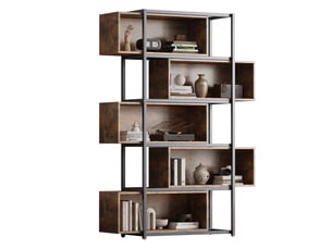 Bibliotheque coloris  bicolore 5 étagère(s) <strong>DESMIU</strong> <strong></strong> - 121 cm x 176 cm
