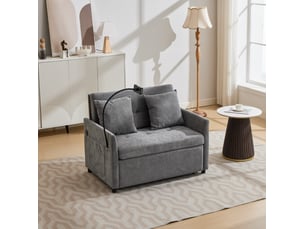 Canapé droit convertible <strong>MODENVIE</strong> <strong></strong> 1 place Polyester gris