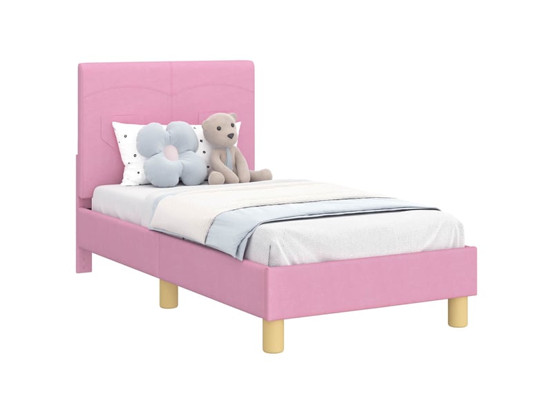  Lit simple- lit adulte -  cadre de lit pour tout-petit avec tête de lit rose 70 x 140 cm  - Conforama A