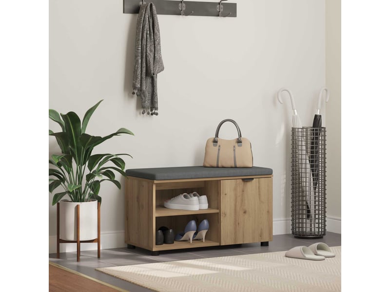  Banc d'entrée, banc interieur chêne artisanal 80x38x46 cm shl32672  - Conforama B