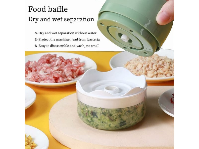  Mini hachoir à ail électrique sans fil, 250 ml – alimentation usb – 3 lames en acier inoxydable – peut être utilisé pour hacher les légumes et les fr HRC0000780LY - Conforama D