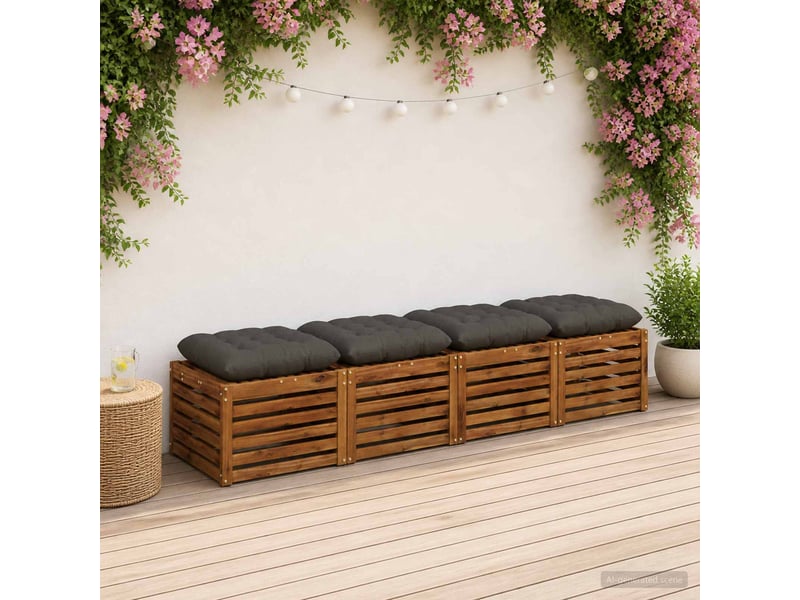  Lot de 4 coussins de siège, coussins d'assise vianen 100 % polyester anthracite cf60819  - Conforama B