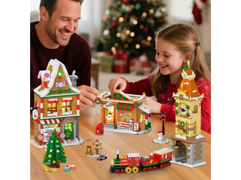  Kit calendrier de l avent 2026 24 jours 1759 pieces avec 3 batiments et leds 151498_AAAIJ26342_6_DROPFR - Conforama E