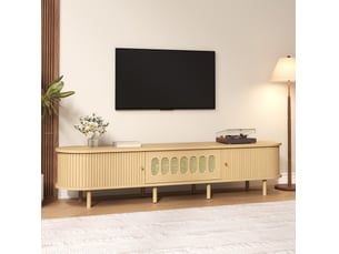 Meuble tv coloris naturel 180 cm <strong>MIVRAY </strong> <strong></strong>