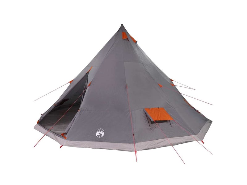 Tente tipi, tente de camping avec toit gris et orange 560x560x300 cm taffetas - Conforama A