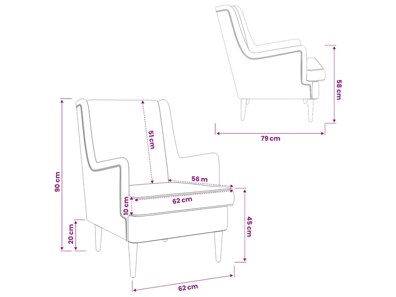  Vidaxl fauteuil vert foncé tissu  - Conforama C