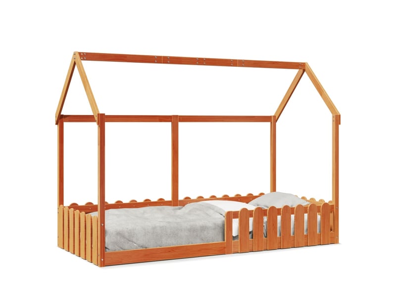  Cadre de lit d'enfants - lit jeune forme de maison sans matelas 90x200 cm  - Conforama A