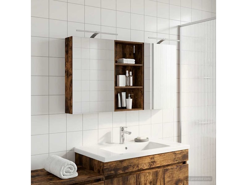  Ensemble de meubles de salle de bain 3 pcs 140x14.5x70 cm shl4764  - Conforama D