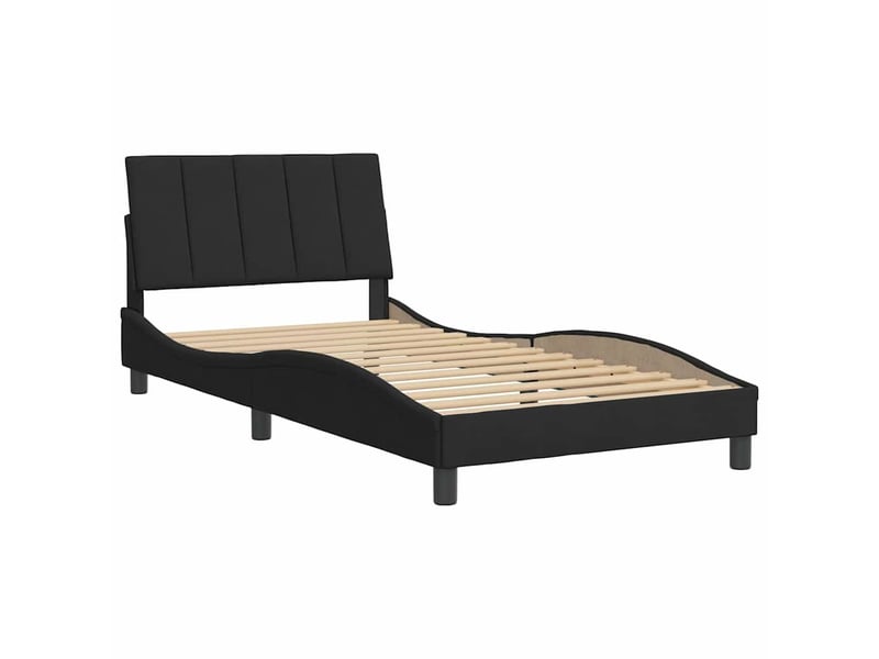 Lit simple- lit adulte -  cadre de lit sans matelas hanko noir 100x200 cm velours  - Conforama B