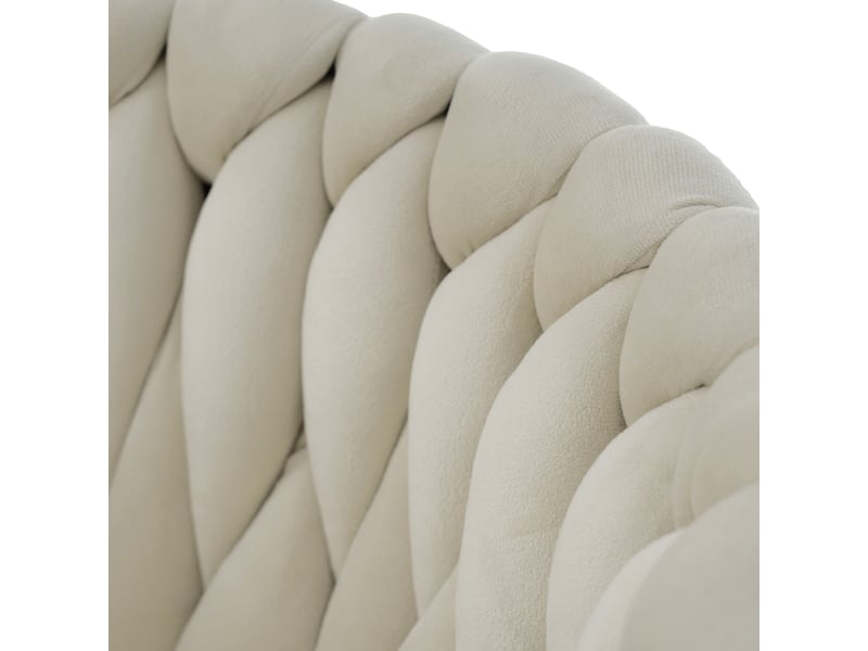 Lot de 6 chaises de salle à manger en velours, avec accoudoirs, pivotantes, pieds en métal, moderne, beige+noir - Conforama E