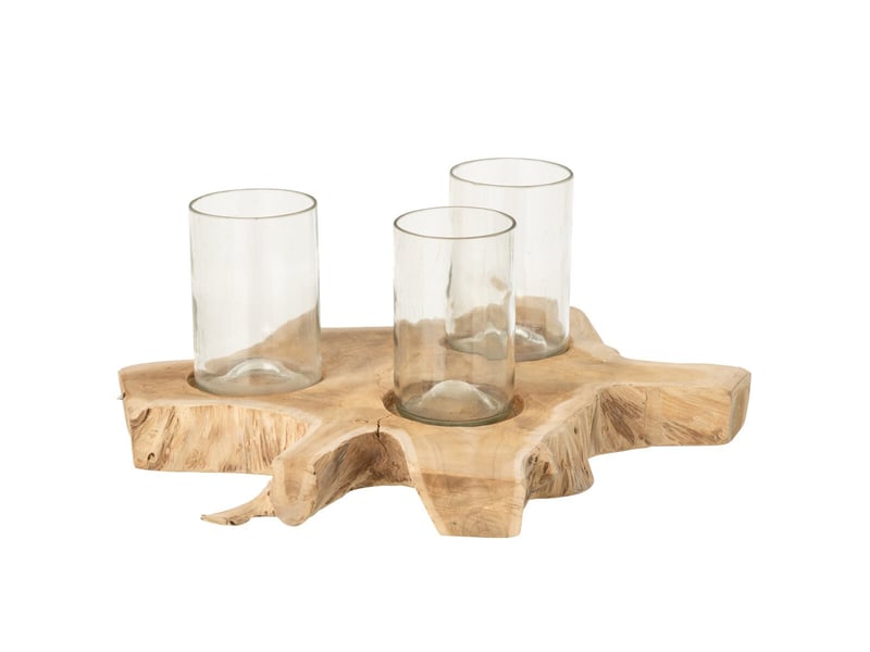  Photophore 3 pots willa 31cm naturel  - Conforama B