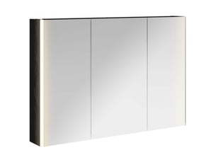 Armoire miroir salle de bain, meuble de rangement chêne noir 103.5x15.5x70 cm