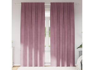 Lot de 2 rideaux, rideaux de fenêtre rose foncé 140 x 260 cm velours cf44117