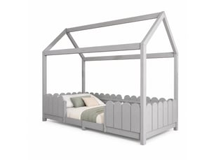 Lit cabane 90x200 cm MAISENTIEL   coloris gris