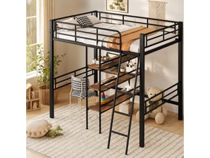 Lit mezzanine 90x200 cm <strong></strong>  <strong></strong> coloris noir